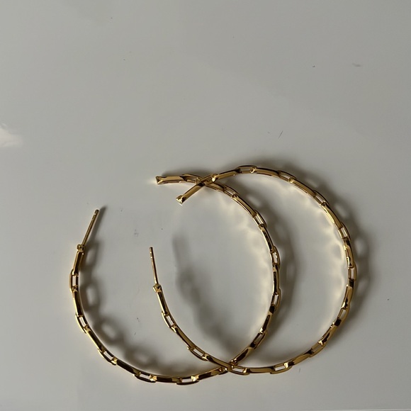 Chain Hoop Earrings - Picture 2 of 3